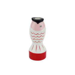 House Vitamin Candle holder fish red/white/pink 7x7x16,5cm