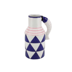 House Vitamin Vase jug fishes blue/white/pink 14x11x21,5cm