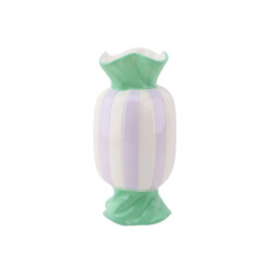 House Vitamin Vase -flower vase toffee candy dolomite mint/lilac 9,5x9,5x21cm