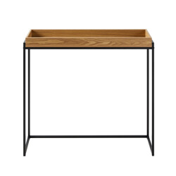 CaliCosy Console met opstaande rand en zwarte metalen poten l100 cm