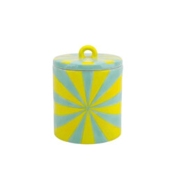 House Vitamin Deco jar -swirl dolomite yellow/mint 11x11x14,5cm