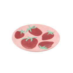 House Vitamin Deco plate- strawberries pink/ red- 17,5x17,5x2cm