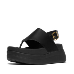 FitFlop F-mode stack leather back-strap toe-post sandals
