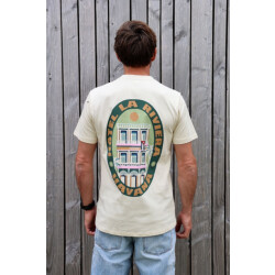 Kultivate Ts havana 2501040201 297 bone white t-shirt fancy met backprint -  kultiv