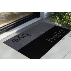 Muratap Wasbare deurmat binnen – hello / bye – anti-slip & absorberend, voor hal of