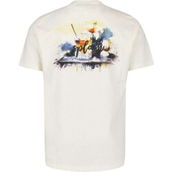 No Excess T-shirt crewneck placed prints slub natural