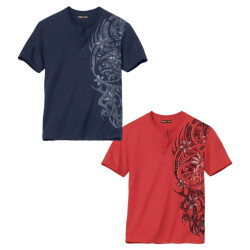 Atlas For Men Heren bedrukt henley t-shirt (pack of 2)