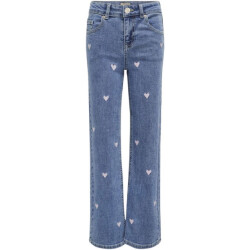 Only Kogjuicy wide leg heart emb jeans noos blue denim