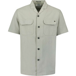 No Excess Overshirt full button short sleeve smoke