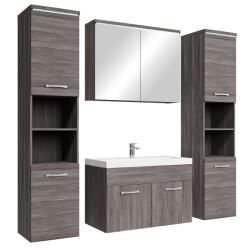 Badplaats Badkamermeubel set paso xl 80 x 40 cm grijs badmeubel met