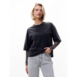 Catwalk Junkie Losvallende tshirt met mesh long sleeves