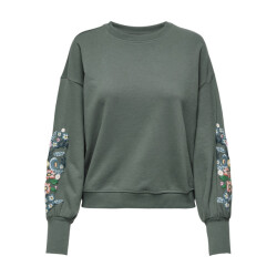 Only Onlbrooke ls o-neck flower swt noos olijf