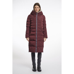 Rino & Pelle long padded hooded coat with faux fur keilafur.7002511 10918 chocolate bean stone