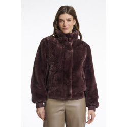 Rino & Pelle short fake fur jacket ambra.7002511 10873 chocolate bean