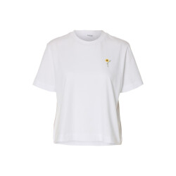 Selected Femme slfella ss emb boxy tee ft 16101219 bright white