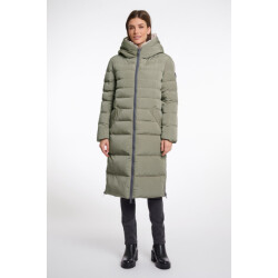 Rino & Pelle long padded hooded coat with faux fur keilafur.7002511 10917 green ash stone