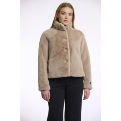 Rino & Pelle single breasted fake fur jacket vie.7002511 10866 oat