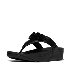 FitFlop Lulu beaded-chain leather toe-post sandals