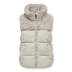 Only Kogwanja fur puffer mix waistcoat otw beige