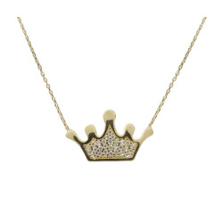 Christian Gouden zirkonia kroon hanger