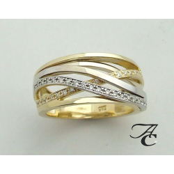 Atelier Christian Gevlochten bicolor gouden ring met briljanten