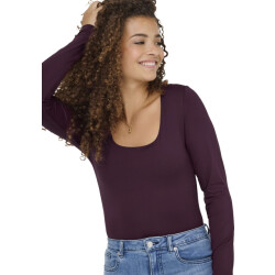 Only Onlea l/s 2-way deep neck top jrs noos winetasting