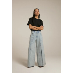 Homage to Denim H-cw25m52 wide leg jeans with pleat detail