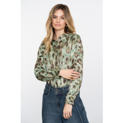 Geisha blouse print 53659-20 530 green/brown
