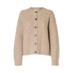 Selected Femme slfnelly ls knit o-neck cardigan 16098318 birch