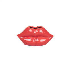 House Vitamin Pot lip ceramic red 15,5x6,5x7,5cm