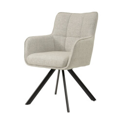 Livingfurn eetkamerstoel tori sand zwart set van 2