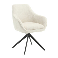 Livingfurn eetkamerstoel thomas sand - stof set van 2