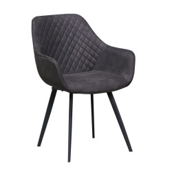 Livingfurn eetkamerstoel luca antraciet stof 60x50x85