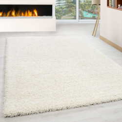 Muratap Basic shaggy vloerkleed creme hoogpolig- 80x150 cm