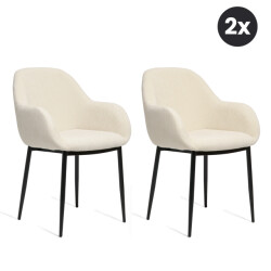 Multifurn 2x eetkamerstoel zara ecru