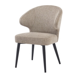 Livingfurn eetkamerstoel donna antraciet velvet - 2 stuks