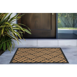 Muratap Bali kokos deurmat droogloopmat – beige / zwart slijtvast & 100%