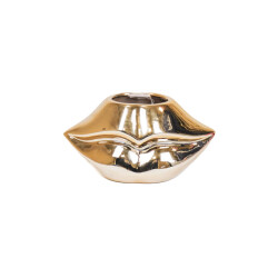 House Vitamin Pot lip ceramic gold 21x19x11cm