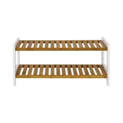 CaliCosy Schoenenrek van bamboe en witte decoratie h34 cm