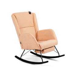 Aemely Schommelstoel relax apricot teddy, zwarte poten