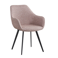 Livingfurn eetkamerstoel luca boucle vintage pink 2 stuks