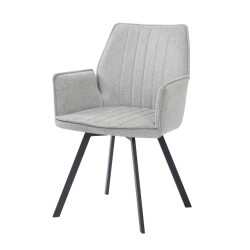 Livingfurn eetkamerstoel louise grey stof / gecoat staal 1 stuk