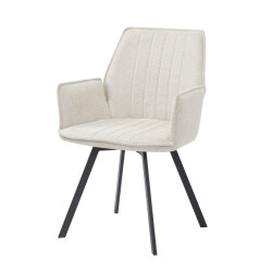 Livingfurn eetkamerstoel louise stof / gecoat staal 1 stuk