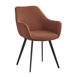 Livingfurn eetkamerstoel luca boucle leaf brown 2 stuks