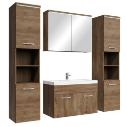 Badplaats Badkamermeubel set paso xl 80 x 40 cm bruin badmeubel met