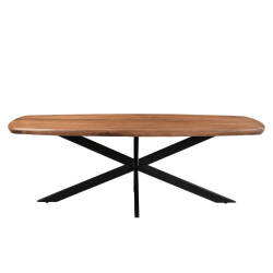 Livingfurn eetkamertafel jesper danish oval 180cm mangohout / gecoat staal