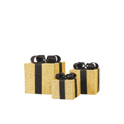 House Vitamin Ledlight set of 3 giftboxes gold/black / led 15,20,25 cm