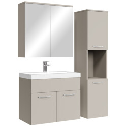 Badplaats Badkamermeubel set montreal 60 cm beige badmeubel met spiegelkast