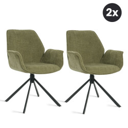 Multifurn 2x eetkamerstoel lenny stof mos