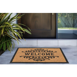 Muratap Bali welcome deurmat droogloopmat – beige / zwart slijtvast & 100%
